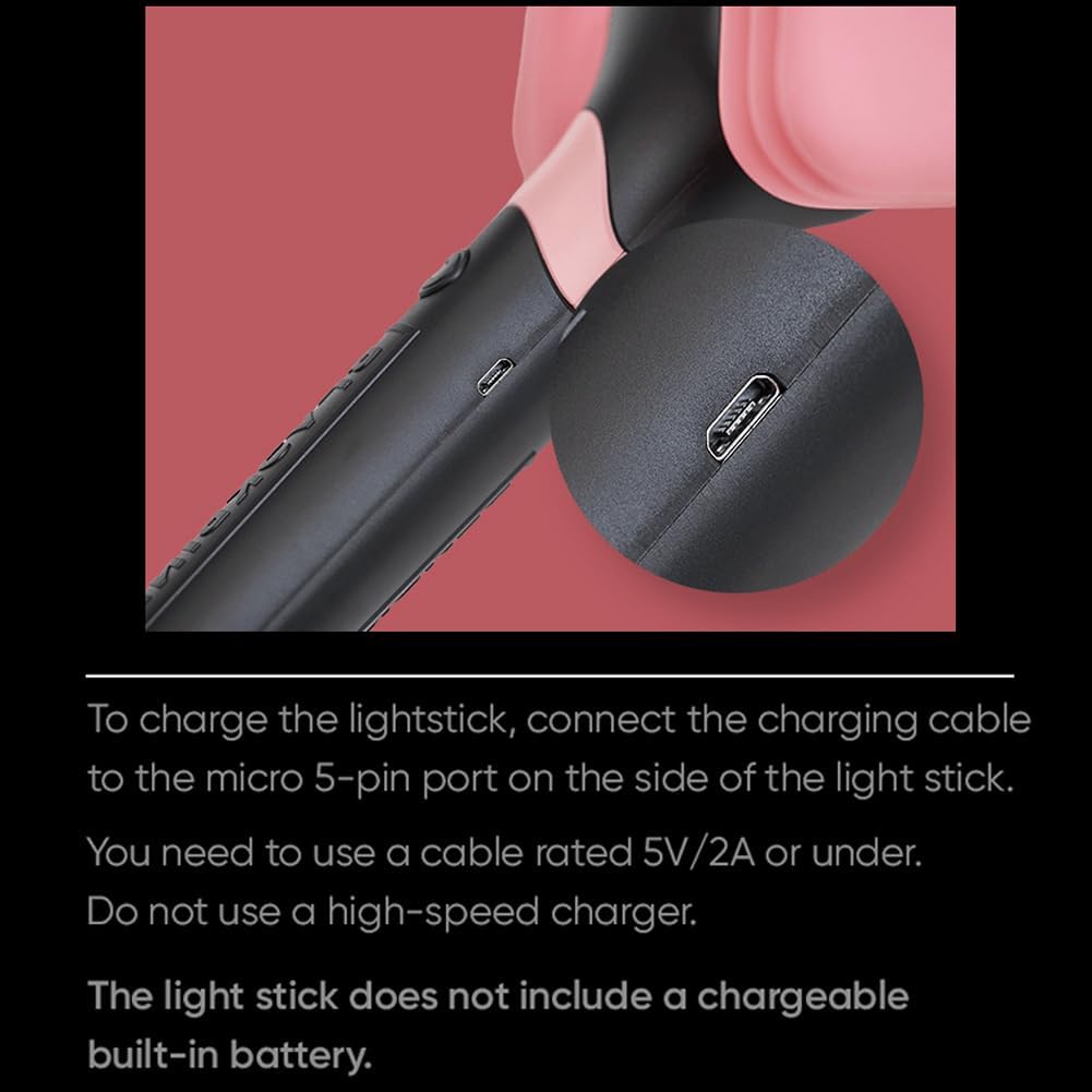 BLACKPINK Official Light Stick Ver.2 with Bluetooth App Control, Color-Changing LED K-Pop Concert Fan Merchandise