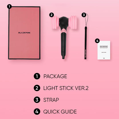 BLACKPINK Official Light Stick Ver.2 with Bluetooth App Control, Color-Changing LED K-Pop Concert Fan Merchandise