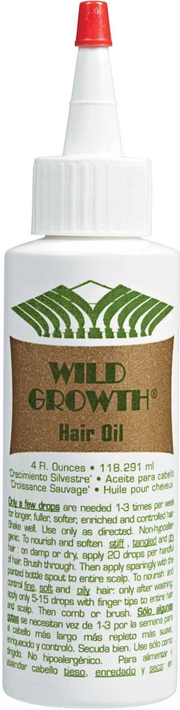 Wild Growth Hair Oil, Concentrated Hair Growth Treatment for Thicker & Longer Hair, Softens and Detangles, 4 Oz