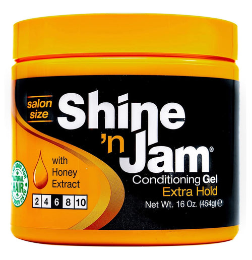 Shine 'n Jam Conditioning Gel Extra Hold for Braids & Twists, Frizz Control Styling Gel, Non-Flaking Formula, Alcohol-Free