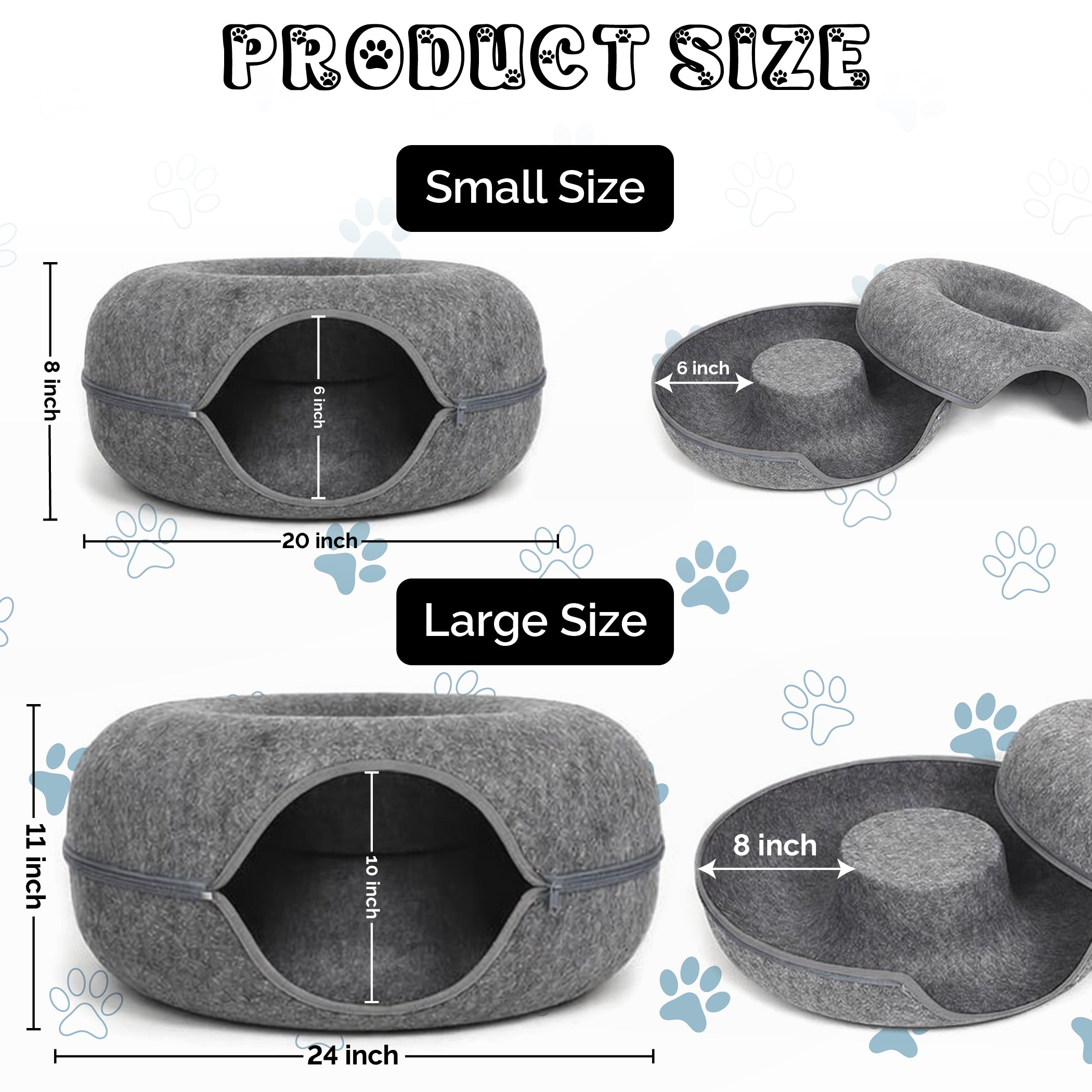 Size Guide for Peekaboo Cat Cave