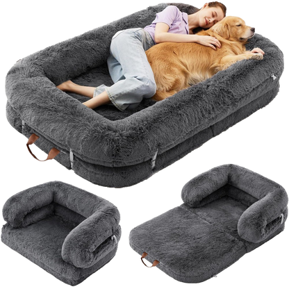 3-in-1 Folding Human Dog Bed with Orthopedic Foam