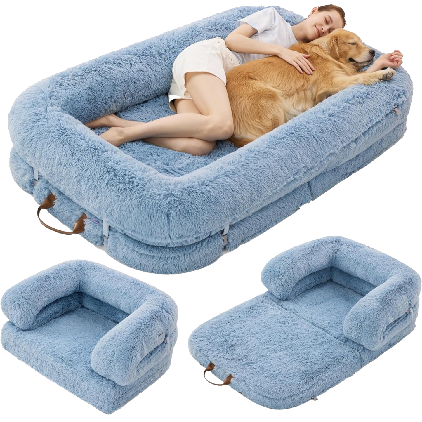 3-in-1 Folding Human Dog Bed with Orthopedic Foam