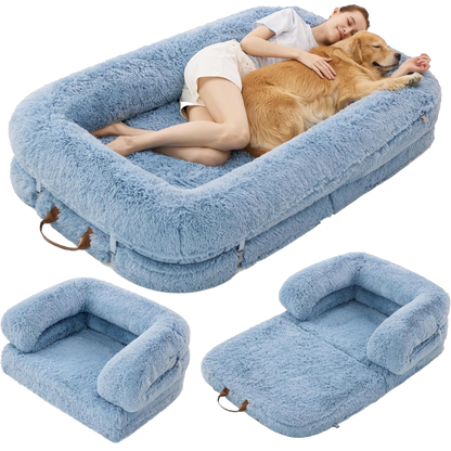 3-in-1 Folding Human Dog Bed with Orthopedic Foam
