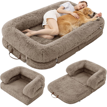3-in-1 Folding Human Dog Bed with Orthopedic Foam