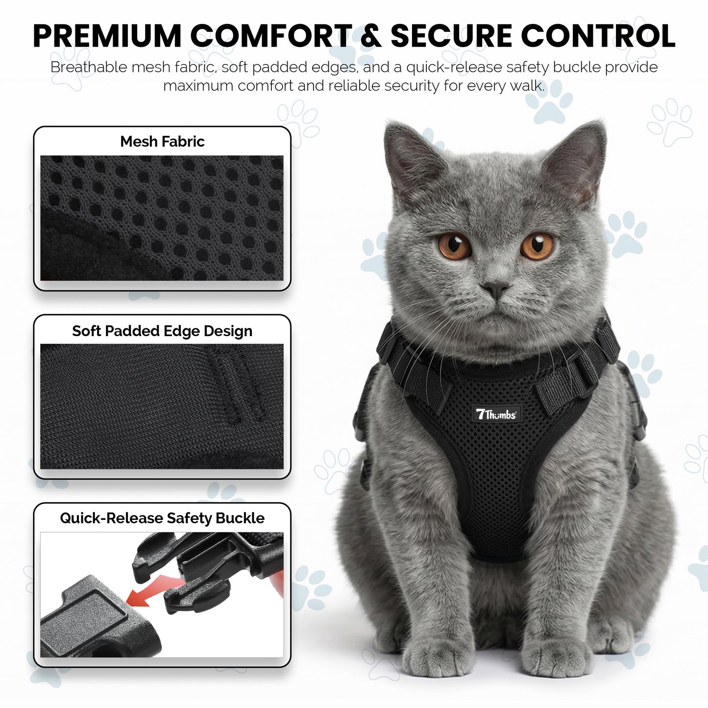 Escape-Proof Cat Harness Set
