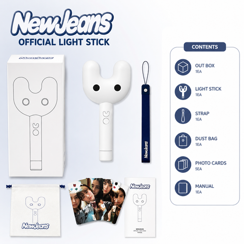 NEWJEANS Official Light Stick, K-Pop Fan Concert Light Stick with Carry Strap & Display Stand