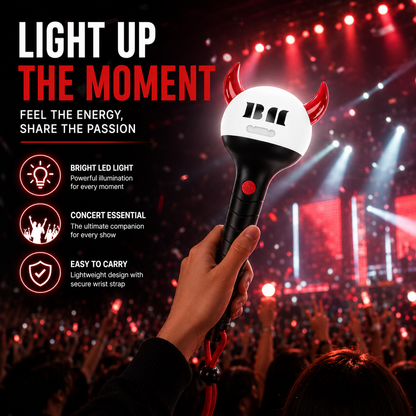 BABYMONSTER Official Light Stick with Random Selfie Photocard, K-Pop Fan Collectible Concert Light Stick