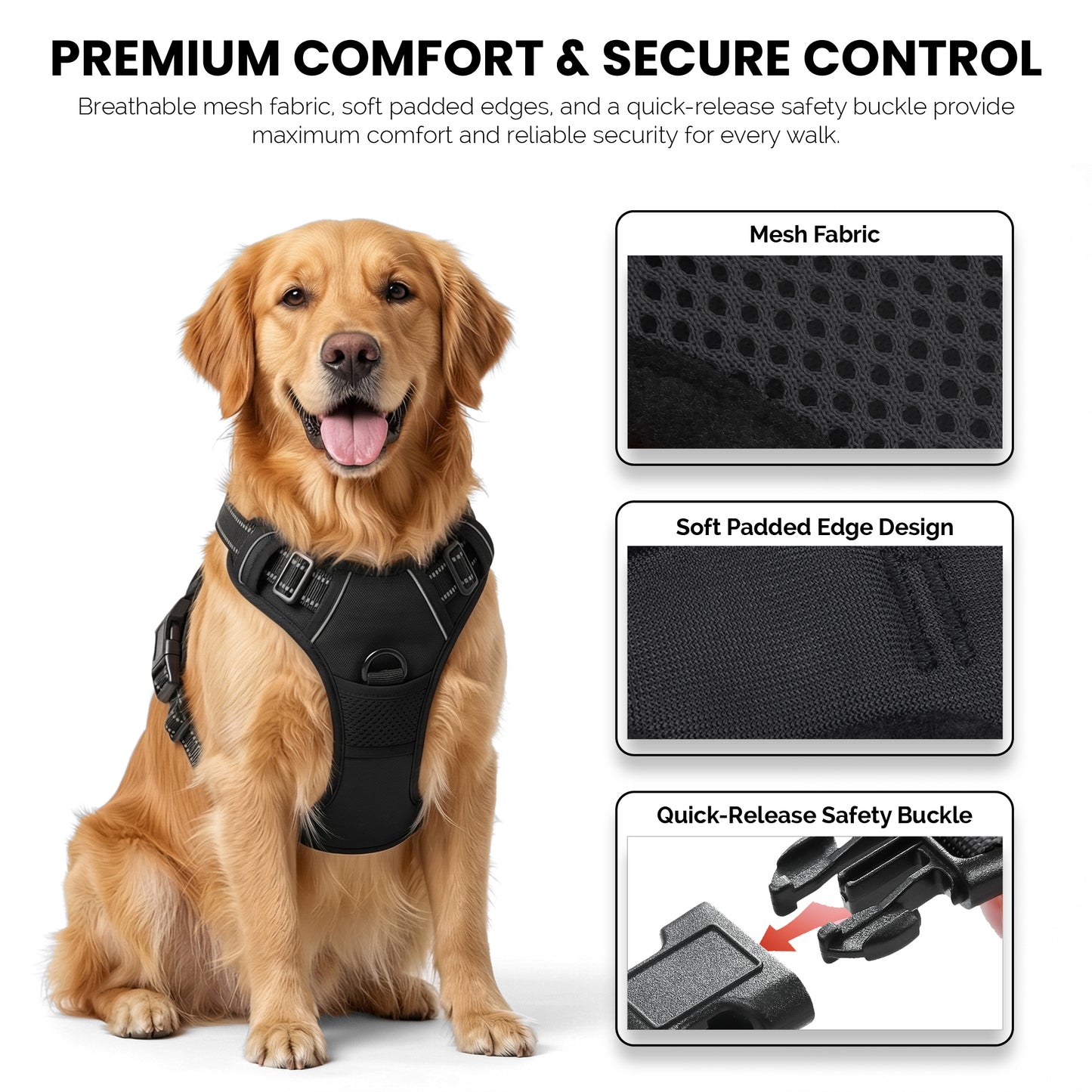 Adjustable No Pull Tactical Dog Harness