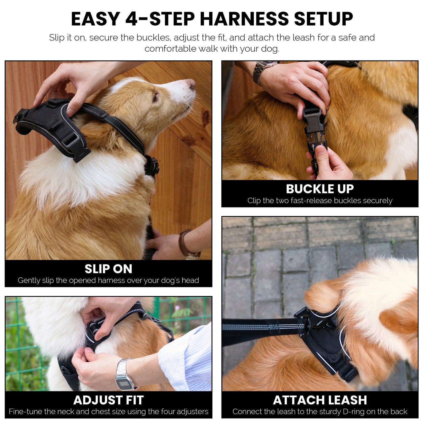 Adjustable No Pull Tactical Dog Harness