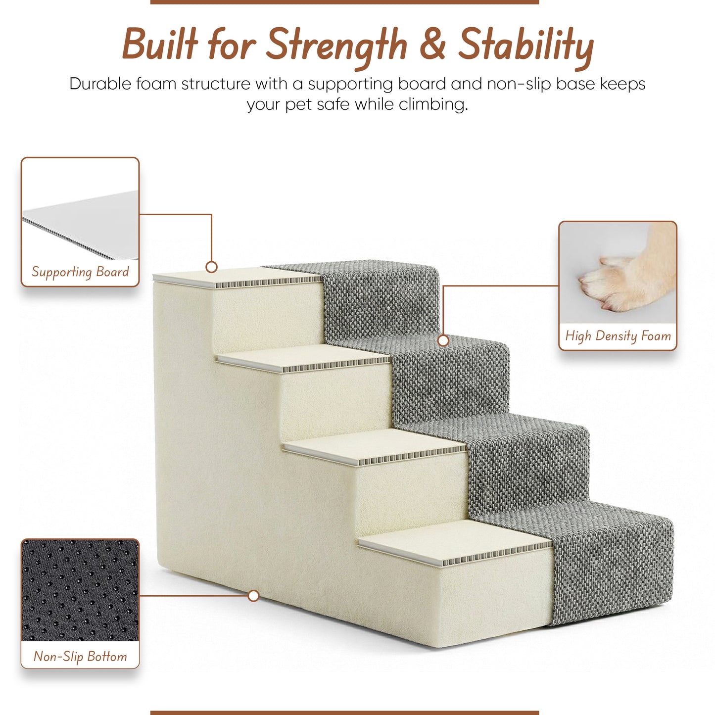 Foldable Foam Dog Stairs Ramp