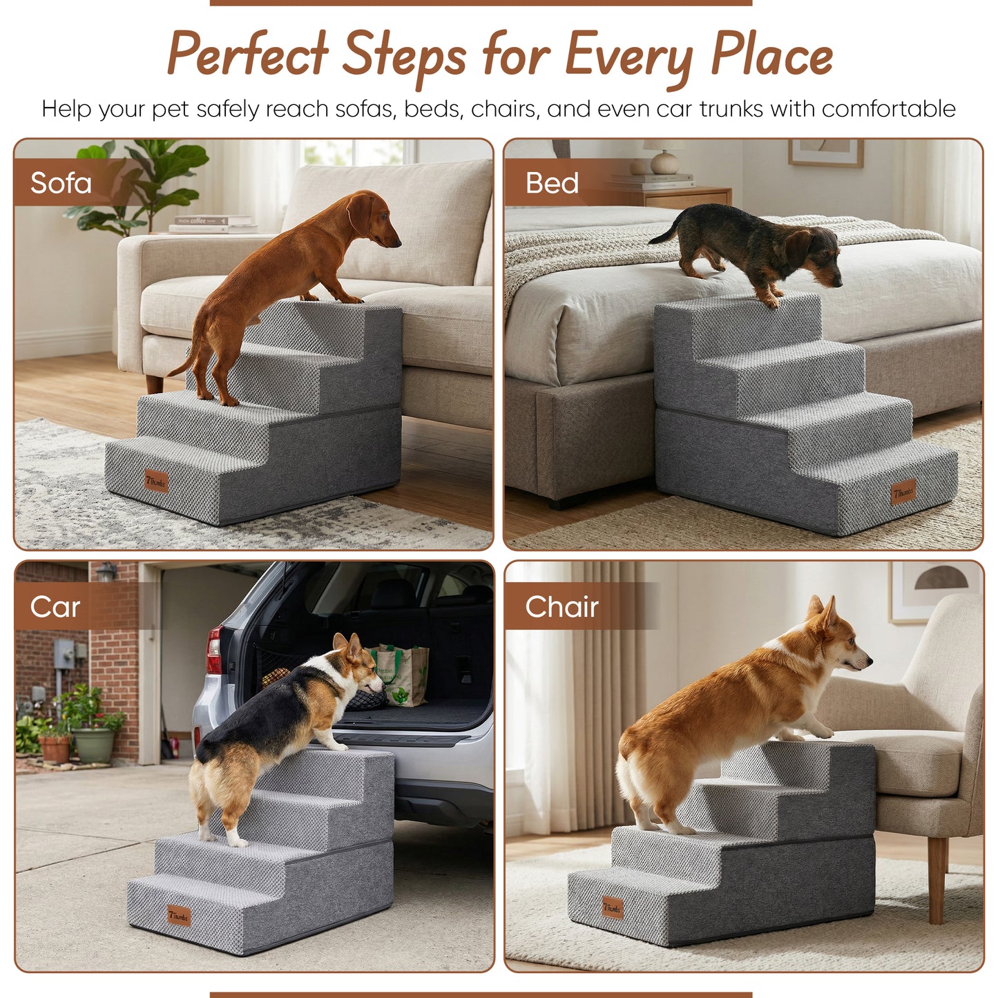 Foldable Foam Dog Stairs Ramp