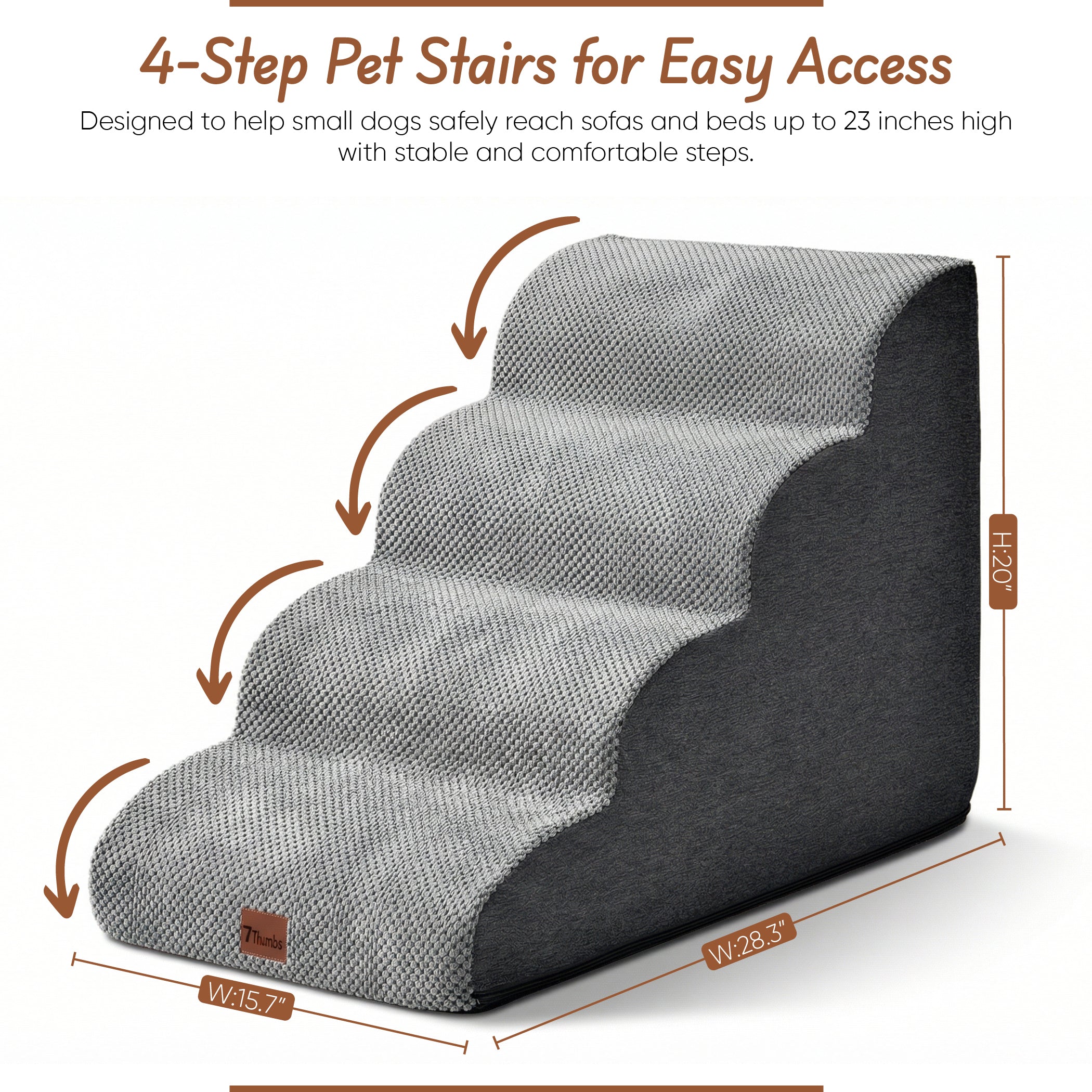 Size Guide for Dog Stairs Ramp