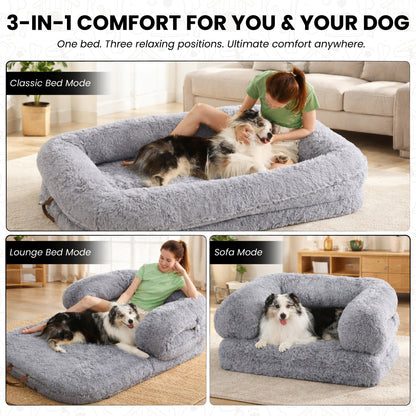 3-in-1 Folding Human Dog Bed with Orthopedic Foam