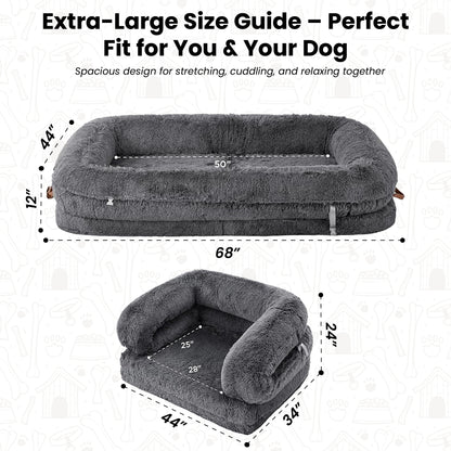 3-in-1 Folding Human Dog Bed with Orthopedic Foam