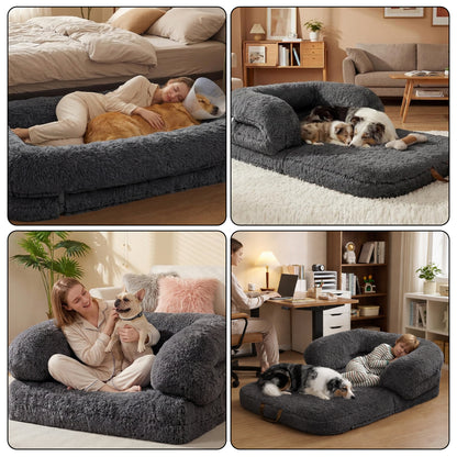 3-in-1 Folding Human Dog Bed with Orthopedic Foam