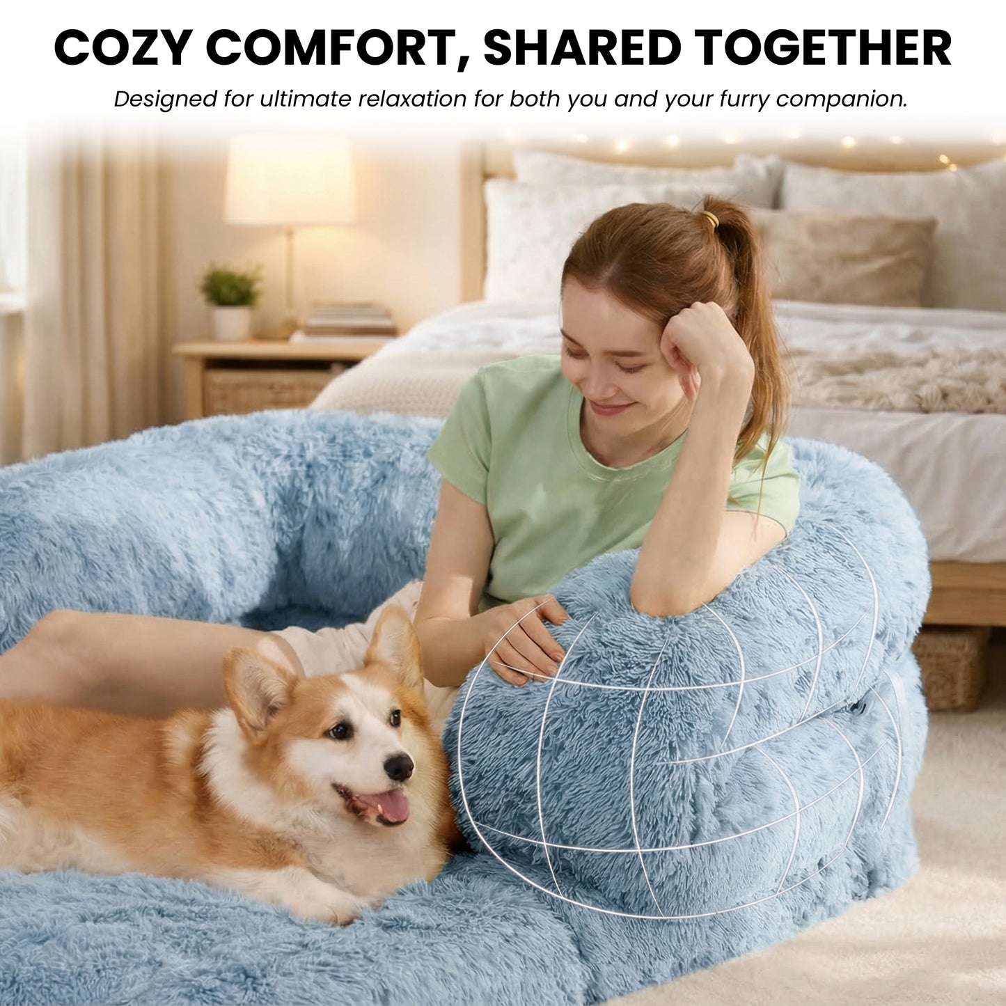 3-in-1 Folding Human Dog Bed with Orthopedic Foam