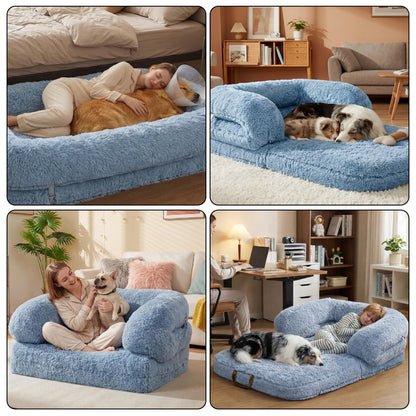 3-in-1 Folding Human Dog Bed with Orthopedic Foam