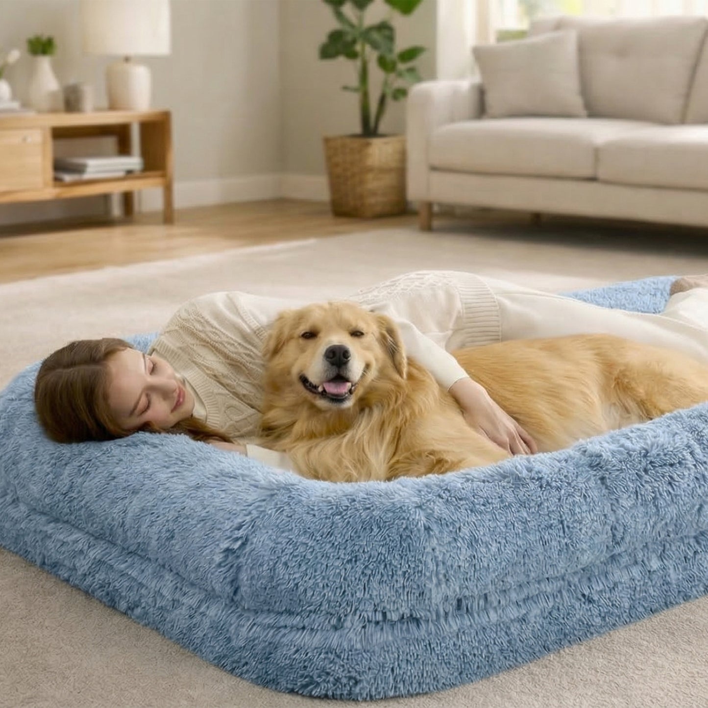 3-in-1 Folding Human Dog Bed with Orthopedic Foam