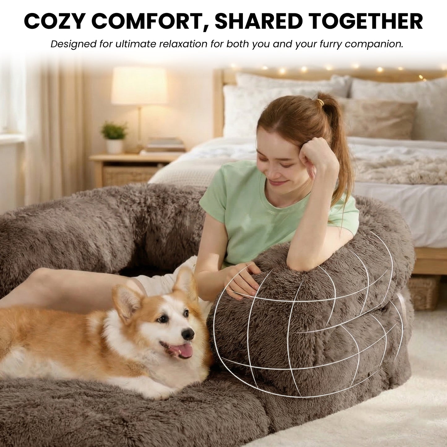 3-in-1 Folding Human Dog Bed with Orthopedic Foam