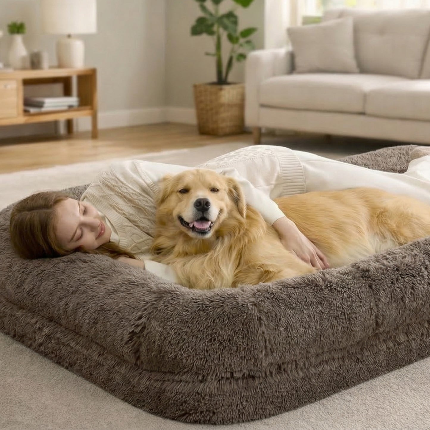 3-in-1 Folding Human Dog Bed with Orthopedic Foam