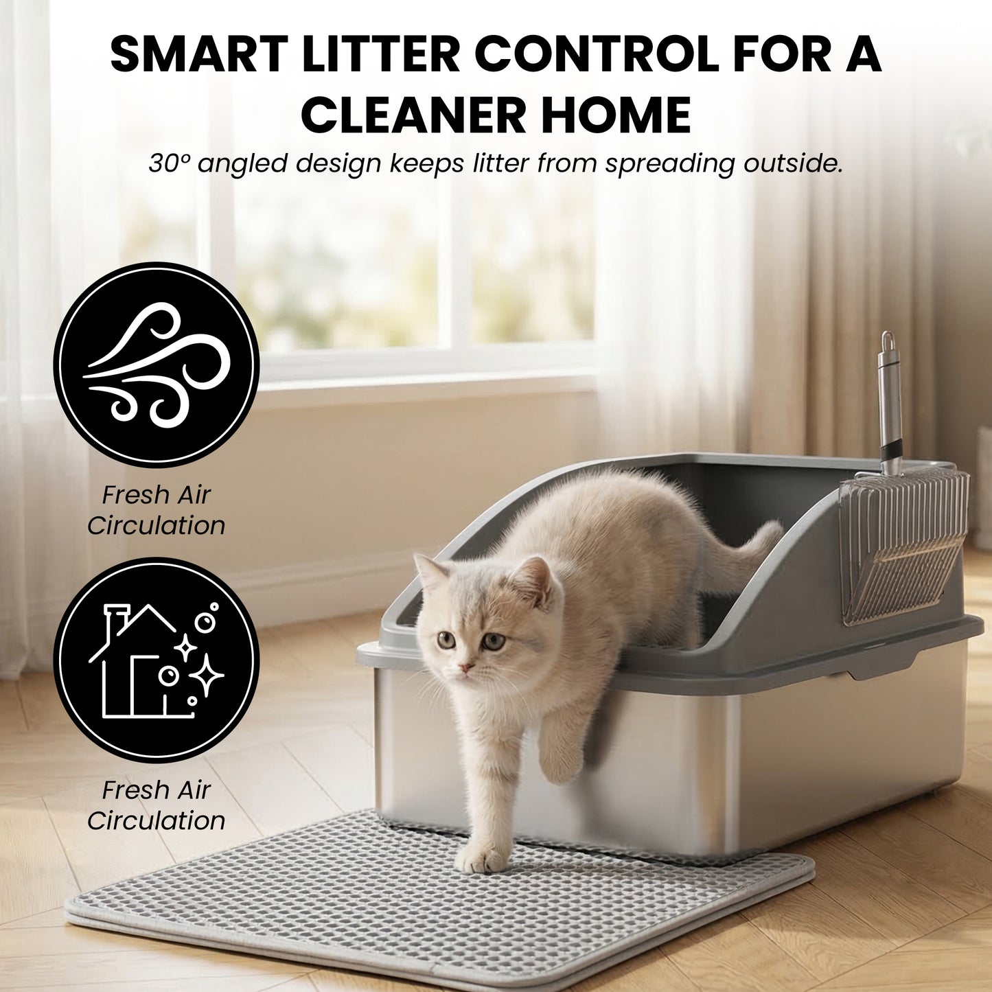 Extra Large Stainless Steel Litter Box