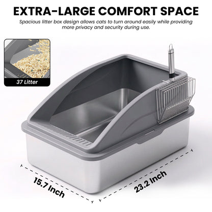 Extra Large Stainless Steel Litter Box